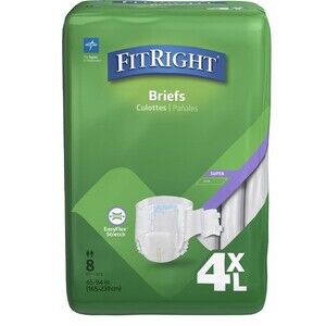 Baribrief Bariatric Briefs Underwear ULTRA 65"-94" 4XL, 8CT Overnight  NEW